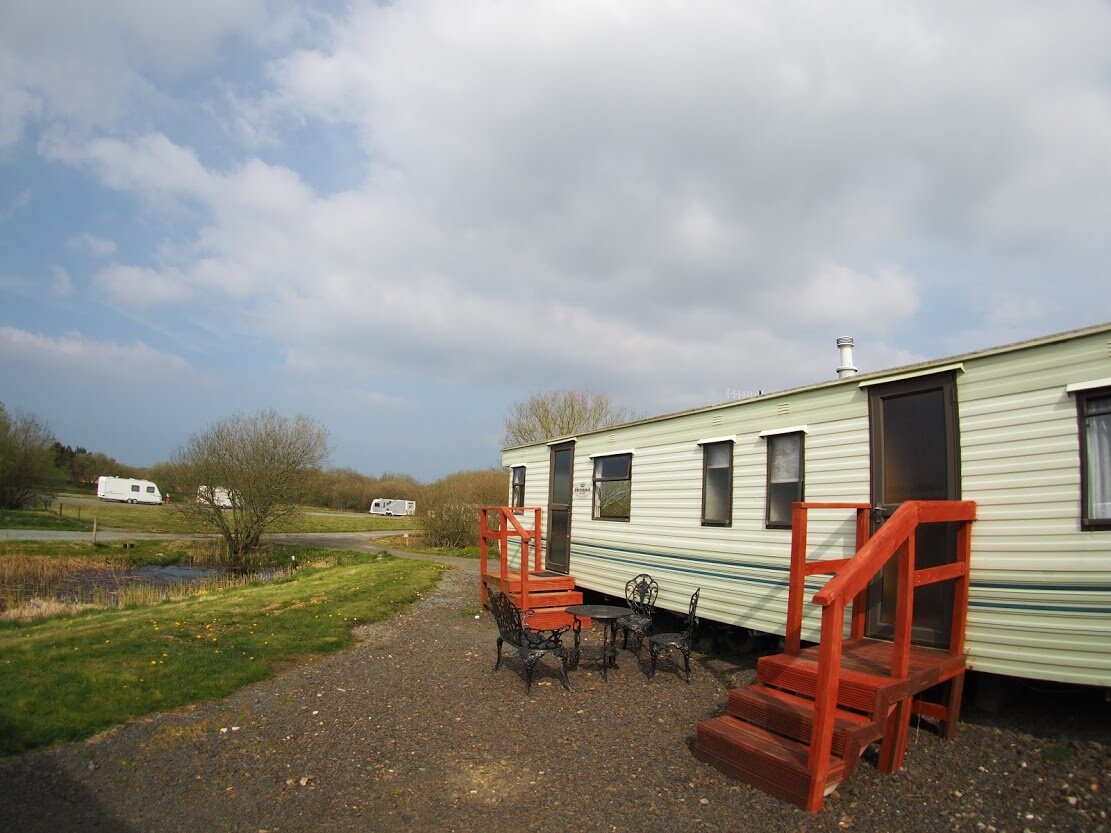 The six berth caravan at Yet-Y-Gors fishing and caravan site near Fisguard in Wales