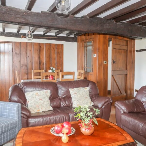 The lounge at Ty Bwlcyn holiday cottage and glamping pods near Pwllheli in North Wales