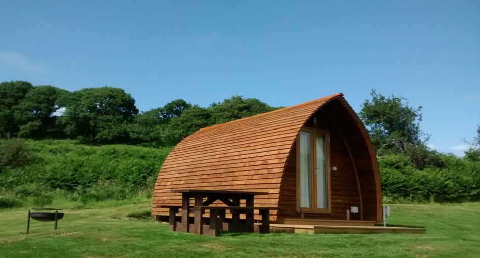 One of the glamping pods at Ty Bwlcyn holiday cottage and glamping pods near Pwllheli in North Wales