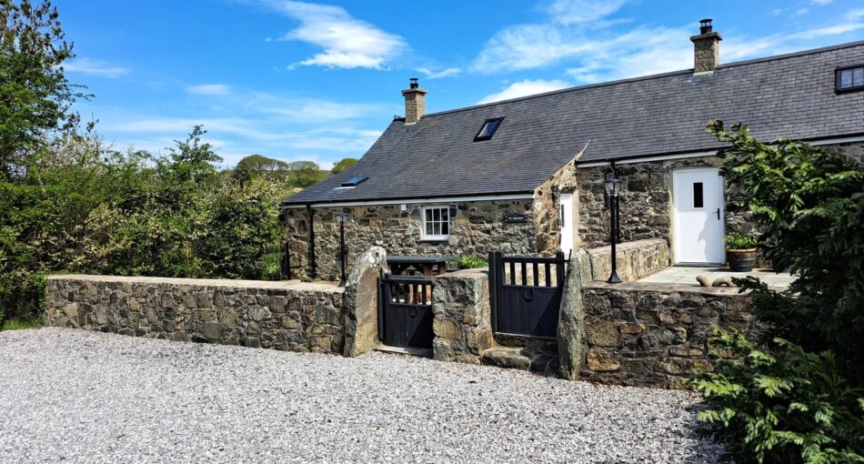 The Tir Eironwy barn accommodation at Ty Bwlcyn holiday cottage and glamping pods near Pwllheli in North Wales