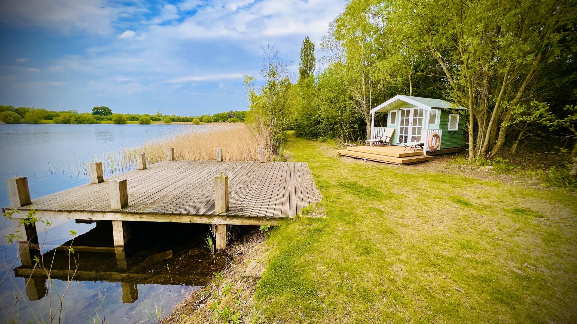 The lakeside summerhouse at Hawton Waters near Newark in Nottinghamshire