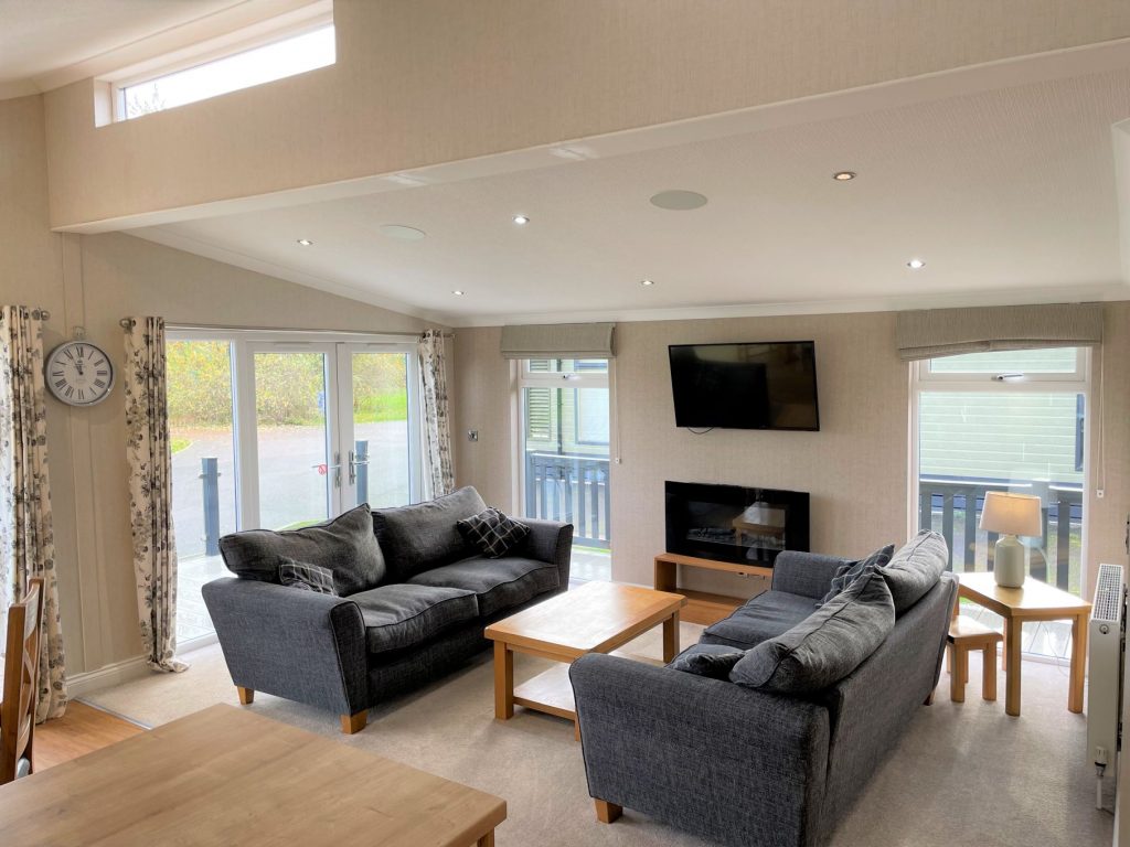 One of the Glen Mhor two bed lodges at Wold View Country Park in Lincolnshire