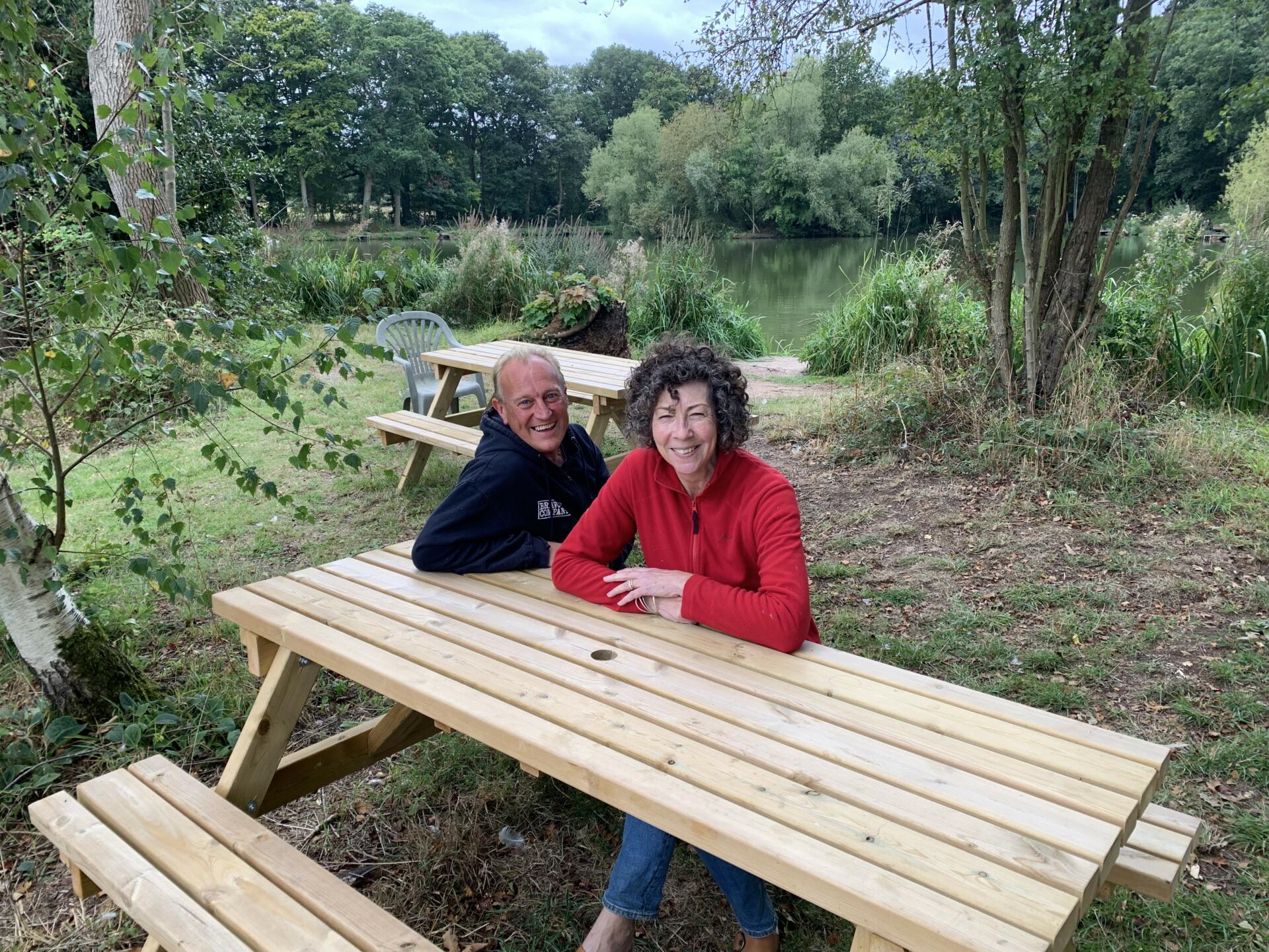 British Legion Ambassador Terry Barnett and fishery owner Cath Dodd who are looking to develop Shrewley Pools in Warwickshire as a safe haven for service veterans