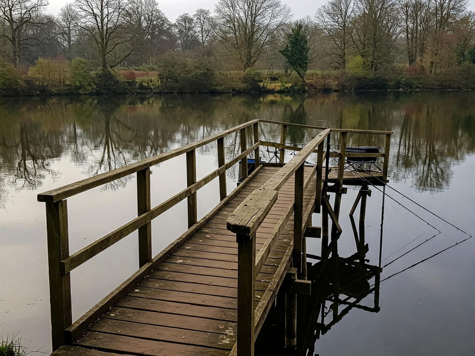 A common sight for anglers. Timber platforms and pegs are ok when built, but they quickly degrade and rot when in contact with water, leading to unstable platforms and foundations for fisheries.